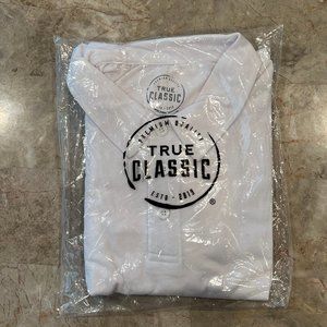 NEW/ NEVER OPENED - True Classic White Polo Shirt (Large)